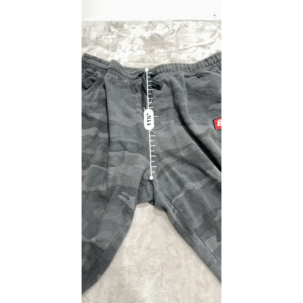 80eighty Jogger Sweatpants Men's Size XL Camouflage, Black/Gray Fleece‎ EUC
